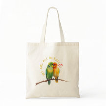 Vibrant Lovebirds & Hearts Watercolor Illustration