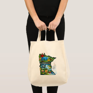 Bolsa Tote Vibrant Minnesota State Map-Paul Bunyan/Northwoods