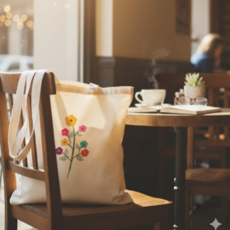 Bolsa Tote Vibrant Multi-Color Wildflower Branch Tote Bag