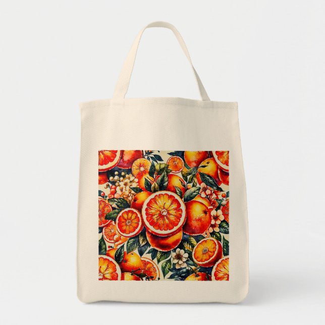 Bolsa Tote Vibrant Orange Citrus Delight (Frente)