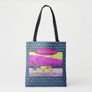 Bolsa Tote Vibrant Vintage Camper Van Viagem
