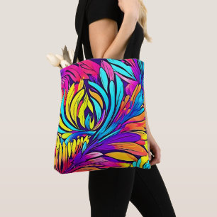 Bolsa Tote Vibrante Abstrato Floral