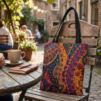 Bolsa Tote Vibrante Paisley Boêmio