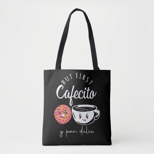 Bolsa Tote Viciado em Café Espanhol Lover Pun Funny Caffeine (Frente)