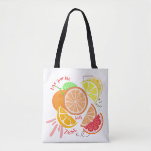 Bolsa Tote Vida ao vivo inspirada na fruta com o Citrus Zest 