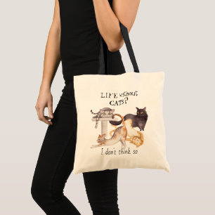 Bolsa Tote Vida Bonita Sem Gatos
