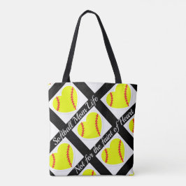 Bolsa Tote Vida da mamã do softball: Não para o fraco do