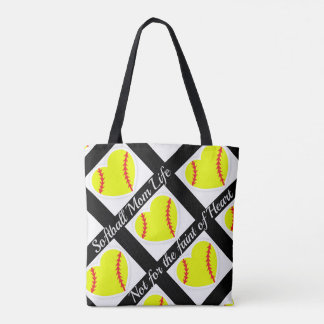 Bolsa Tote Vida da mamã do softball: Não para o fraco do