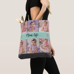 Bolsa Tote Vida de Mãe 6 Foto Personalizada 