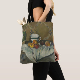 Bolsa Tote Vida de Paul Cezanne   ainda com frasco, copo, e