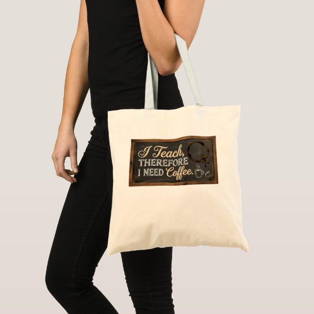 Bolsa Tote Vida de Professor Quadro Negro Café (Frente (produto))