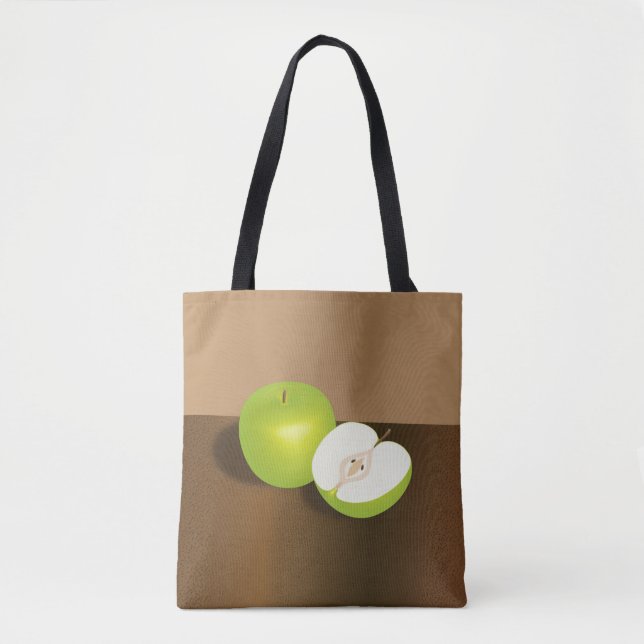 Bolsa Tote Vida estática de maçã e meia verde (Frente)
