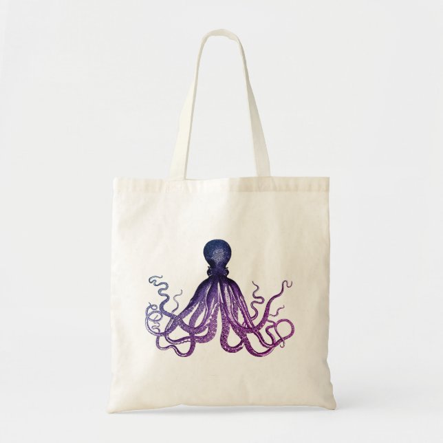 Bolsa Tote Vida Marinha Polvo Vintage  (Frente)