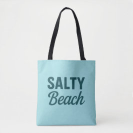 Bolsa Tote Vida Salgada na Praia | Gráfico em Azul Teal