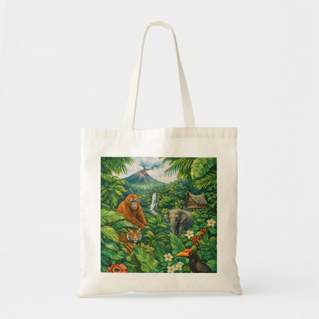 Bolsa Tote Vida Selvagem da Floresta Tropical de Sumatra, Vul (Frente)