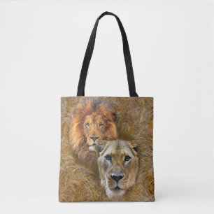 Bolsa Tote Vida selvagem - Leão e Leão