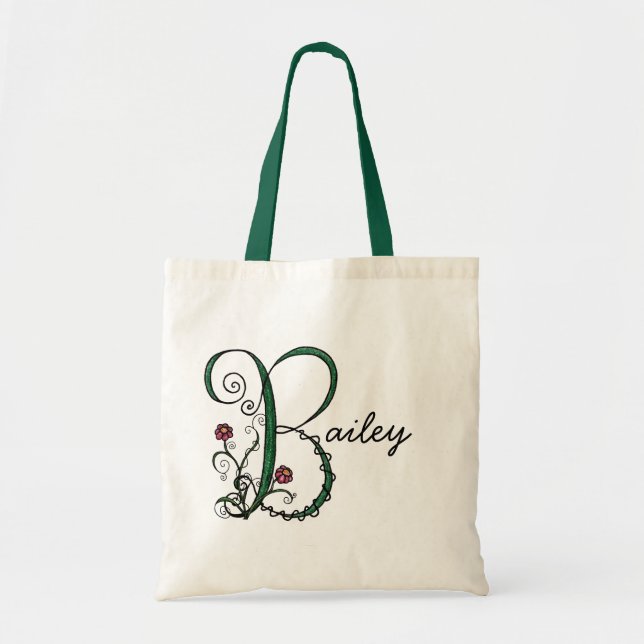 Bolsa Tote "Videira saco da letra B" (Frente)