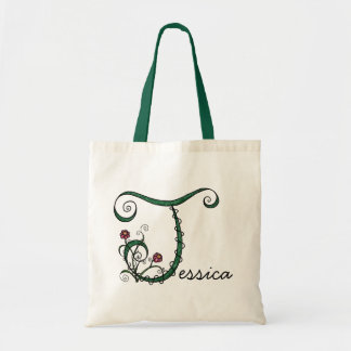 Bolsa Tote "Videira saco da letra J"