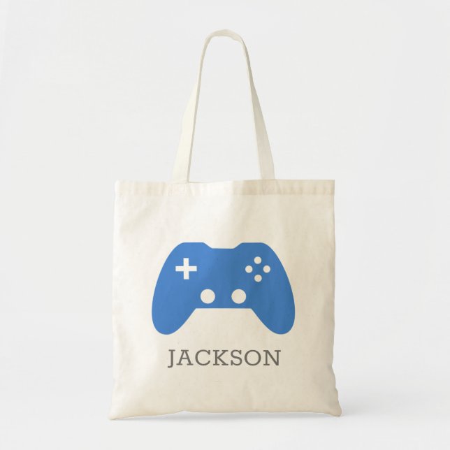 Bolsa Tote Video Game Controller Blue Gamer Crianças Personal (Frente)
