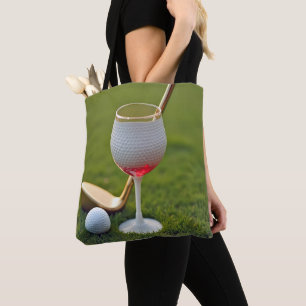 Bolsa Tote Vidro De Bola De Golfe Com Putador Dourado