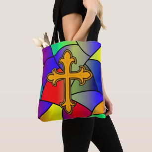 Bolsa Tote Vidro e Cruz Religiosos