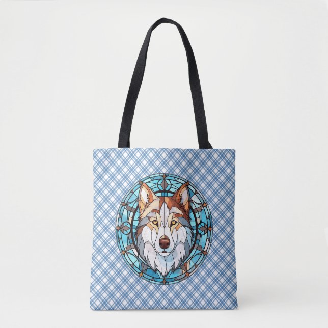 Bolsa Tote Vidro Estreito Cachorro Siberiano Husky (Frente)