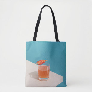 Bolsa Tote Vidro límpido de bebendo com líquido castanho