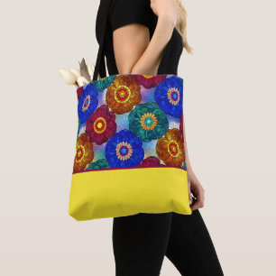 Bolsa Tote Vidro Manchado Abstrato Vermelho Verde Azul Laranj