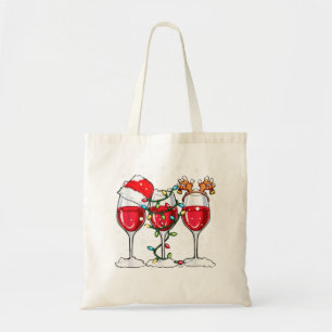 Bolsa Tote Vidro Natal Santa Hat Reindeer Engraçado Chri