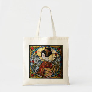 Bolsa Tote Vidro Pintado Geisha Oriental
