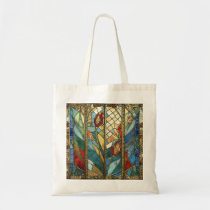 Bolsa Tote Vidro Vermelho Chefe Poppies no nascer do Sol