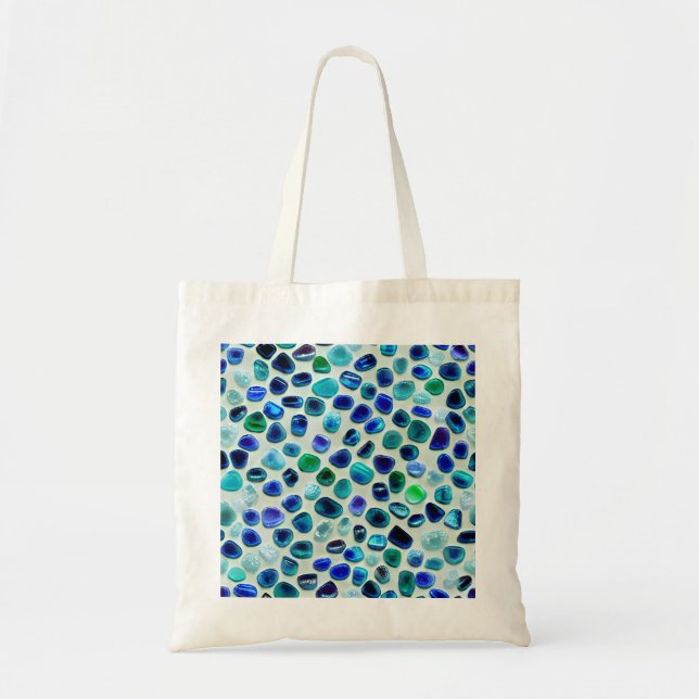 Bolsa Tote Vidro Vibrante Azul e Mar Verde (Frente)