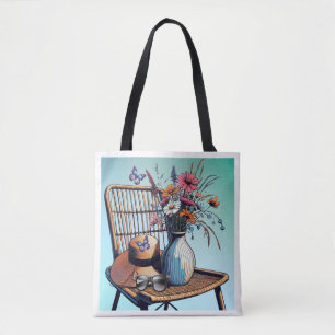 Bolsa Tote Vime e Flores Vibrações de Verão