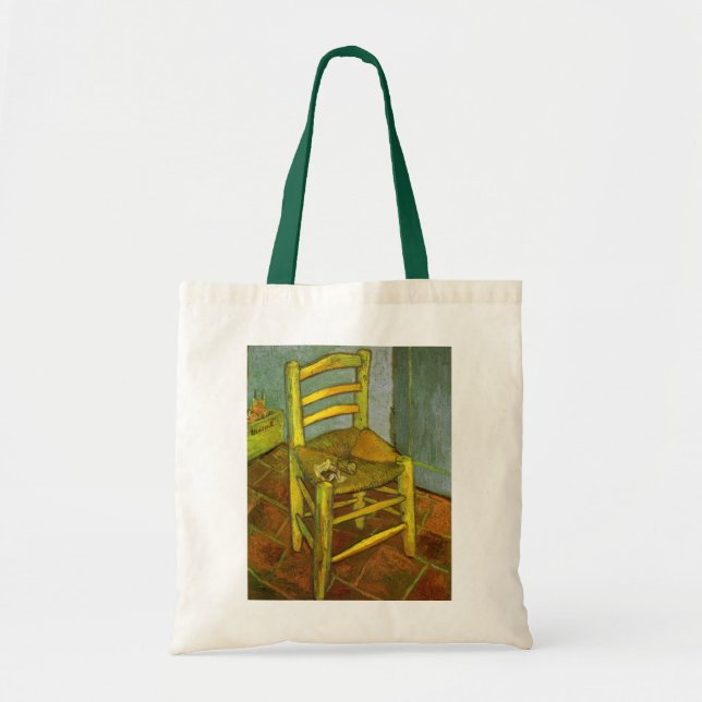 Bolsa Tote Vincent van Gogh - A Cadeira de Vincent com Sua Pi (Frente)