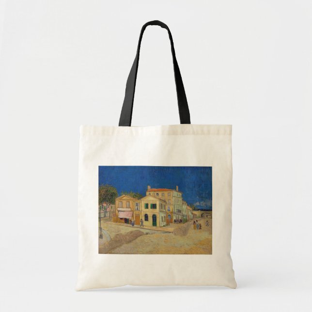 Bolsa Tote Vincent van Gogh - A Casa Amarela / A Rua (Frente)