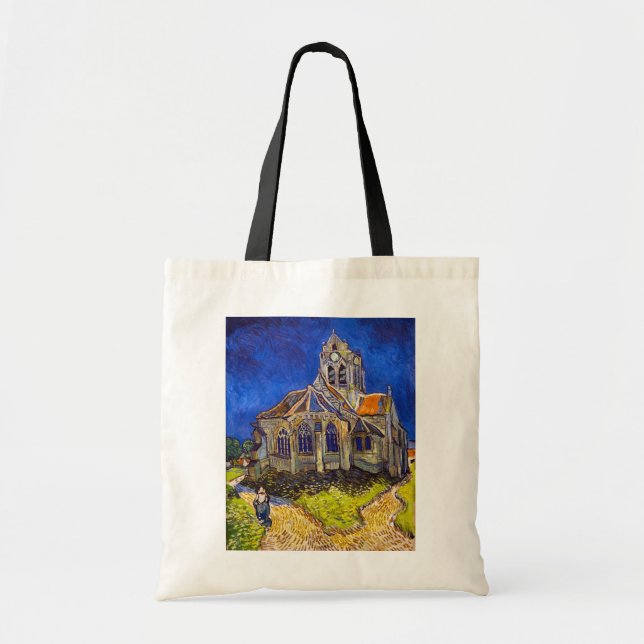 Bolsa Tote Vincent van Gogh - A Igreja em Auvers (Frente)