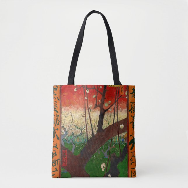 Bolsa Tote Vincent van Gogh - Árvore de ameixa de flores (Frente)