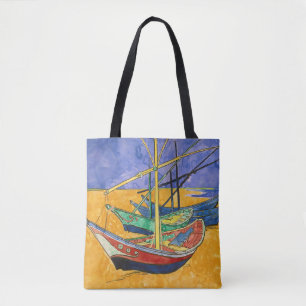 Bolsa Tote Vincent van Gogh - Barcos de Pesca na Praia