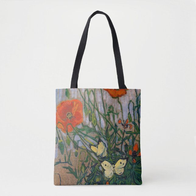 Bolsa Tote Vincent van Gogh - Borboletas e papagaios (Frente)