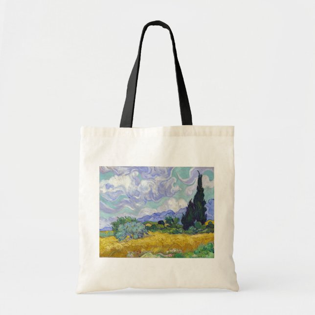 Bolsa Tote Vincent Van Gogh - Campo de Trigo com Cipras (Frente)