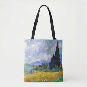 Bolsa Tote Vincent Van Gogh - Campo de Trigo com Ciprestes