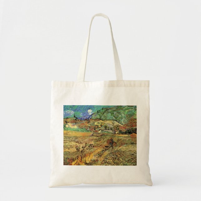 Bolsa Tote Vincent van Gogh - Campo de trigo fechado com camp (Frente)