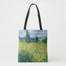 Bolsa Tote Vincent van Gogh - Campo de Trigo Verde com Cypres