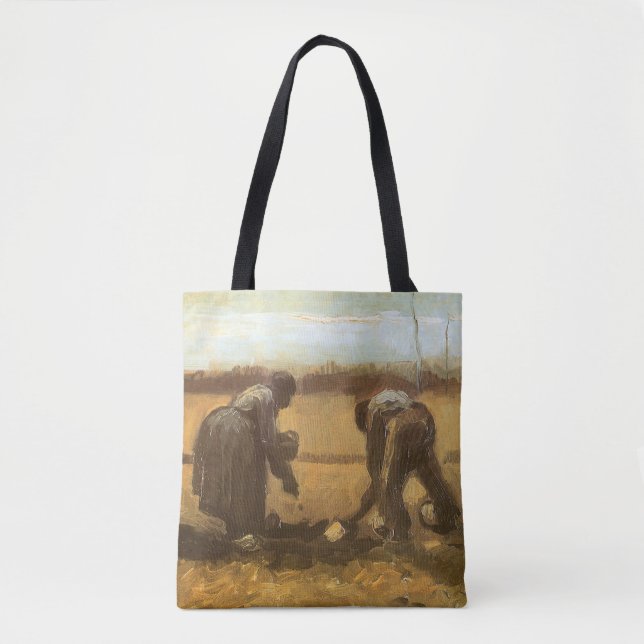Bolsa Tote Vincent van Gogh - Camponeses Plantando Batatas (Frente)