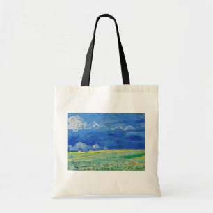 Bolsa Tote Vincent van Gogh - Campos de trigo sob nuvens de t