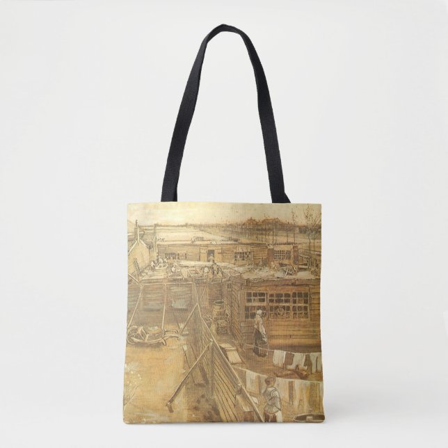 Bolsa Tote Vincent van Gogh - Estaleiro de Carpintaria e Lava (Frente)