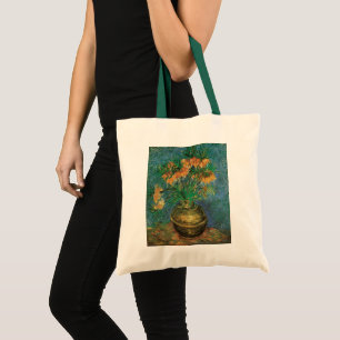 Bolsa Tote Vincent van Gogh - Fritilárias em um Vaso de Cobre