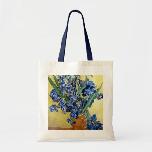 Bolsa Tote Vincent van Gogh, irlandeses azuis em fundo amarel