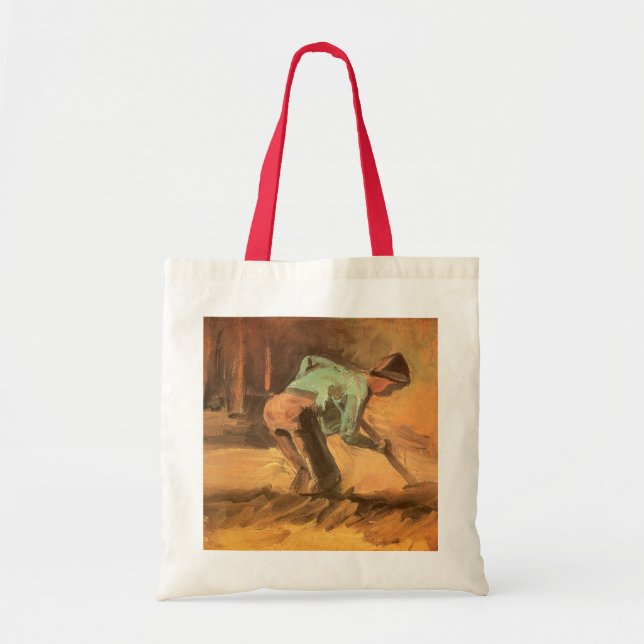 Bolsa Tote Vincent van Gogh - Man Stooping w Stick ou Spade (Frente)