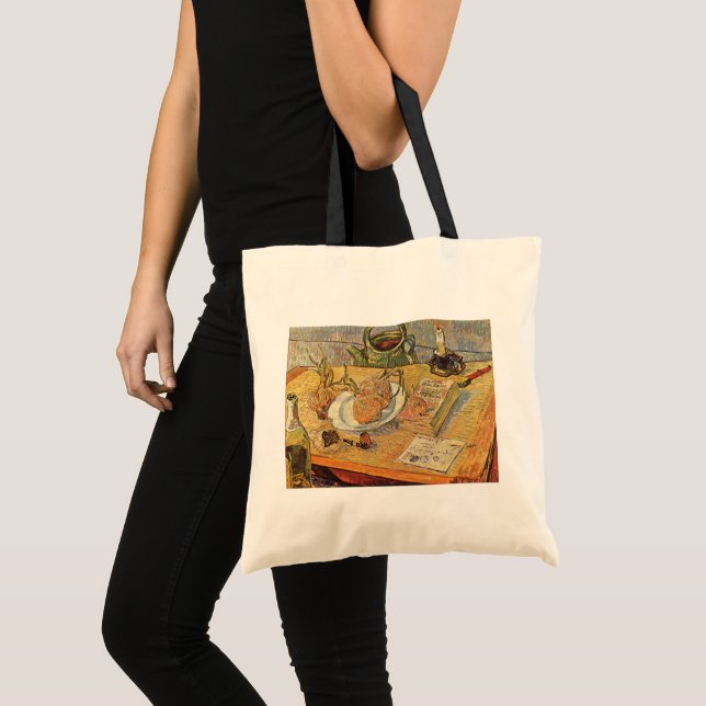 Bolsa Tote Vincent van Gogh - Natureza-Morta com Quadro de De (Frente (produto))